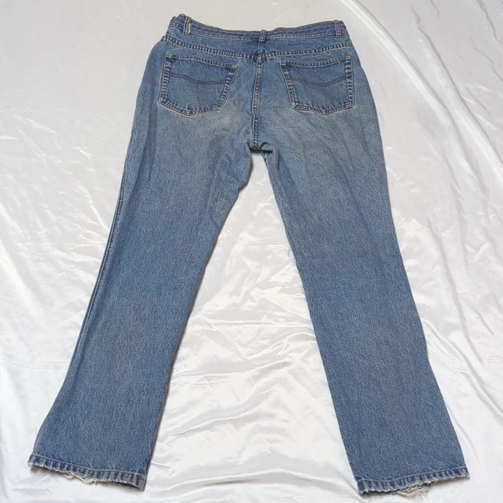 Vintage 90's High Rise Acid Washed Boho Mom Jeans With Embroidered Roses
